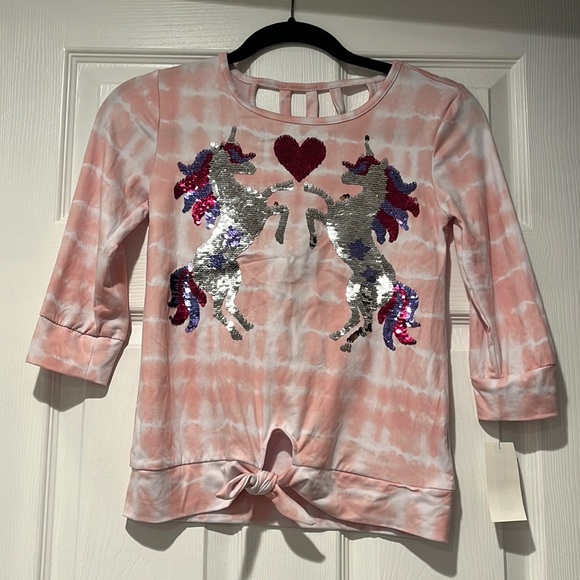 NWT Girls flip sequence unicorn top - Picture 1 of 4